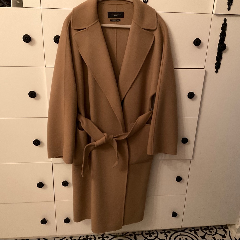 Max Mara Weekend Camel Wool Wrap Coat